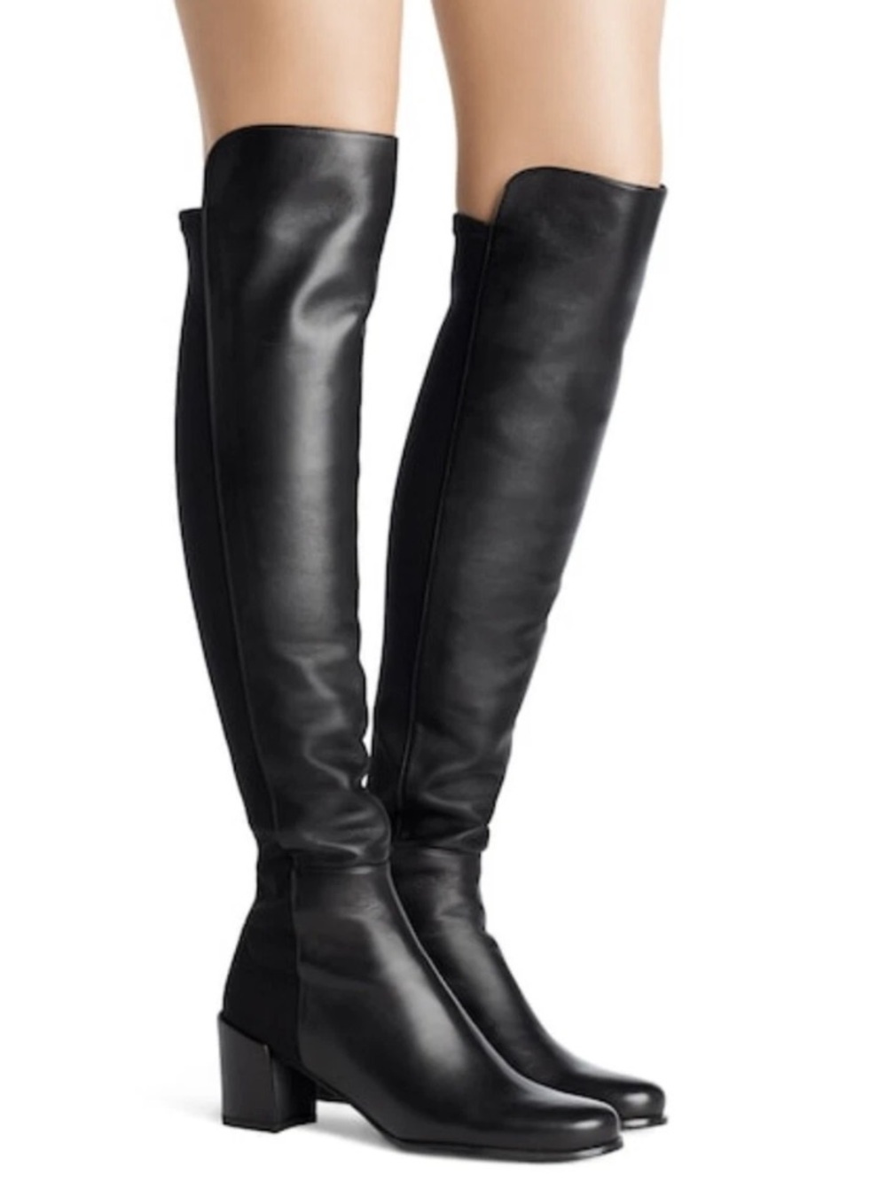 NEW STUART WEITZMAN GILLIAN 60 Over Knee High Boot Black Nappa Leather 50/50 9.5